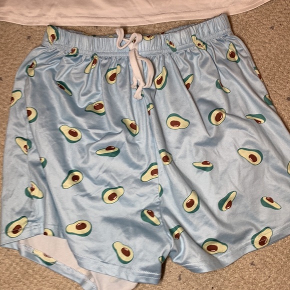 Shein “Let’s Avo-Cuddle” pajama set CROP SHIRT/SHORTS - Picture 3 of 5